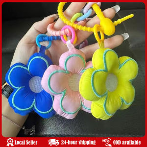 Soft Cotton Flowers Keychain Lovely Fabric Flower Bag Ornaments Girls Simple Cute Car Key Charm Flower Keyring Jewelry Lanyard Soft Dopamine Flower Bag Pendant Acrylic Chain Cloth Fresh Backpack Decoration Stuffed Korean Style Floral Lanyard Girl