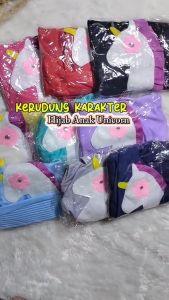 Kerudung Anak Gambar Unicorn Hijab Karakter 3 4 5 6 Tahun Jilbab Jeblosan Anak Perempuan