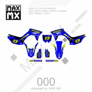 Decal Fullbody CRF 150 L: Stiker Modifikasi Motif Warna Biru List Hijau Stabilo