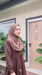 EmmaQueen - Alyssa Dress gamis wanita Simple Elegan XS/XXL Busui Wudhu Friendly Variasi Pita Bordir