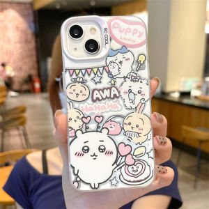 Cute Chiikawa Silicone Phone Case Anti-Fall for  14Plus 13 pro Max Girls Pink Couple 7/8 Set XR Compatible