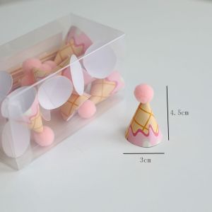 Pink Cream Ice Cream Mini Hat Cake Decoration Display Single Color Finished Dessert Decoration Popular Small Hat Design