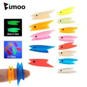 Bimoo 50PCS 0.3g 0.7g Luminous Silicone Fish Head DIY Sabiki Rig Material Sea Fishing Lure Bait For Makerel White Fishing Tackle