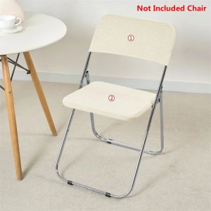 1Set Folding Chair Cover Elastic Polar Fleece Wedding Chair Seat Slipcovers Chair Backrest Protector Cover for Wedding Banquet