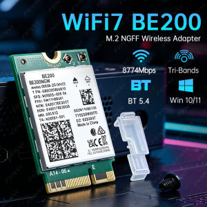 Fenvi | WiFi 7 BE200 WiFi Card BT5.4 BE200NGW 8774Mbps Tri Band 2.4G/5G/6GHz 802.11BE M.2 NGFF Wireless Network Card For Laptop Win10/11