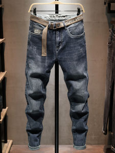 Quần Jeans Nam Co Giãn Lót Lông Cừu Ôm Vừa Vặn Quần Dài Thường Ngày Thời Trang Mùa Thu Mùa Đông Quần Jeans Denim Co Giãn