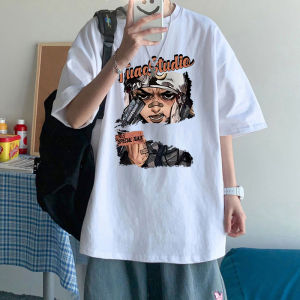 Áo Thun Nam Tay Ngắn Mùa Hè Phong Cách Mỹ Cổ Điển Rộng Rãi Thoải Mái Cotton Thoáng Khí in Chữ Thời Trang Thường Ngày