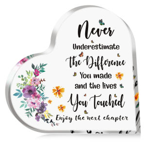 Coworker Gifts For Women MenAcrylic Heart Sign Home Office DecorRetirement Farewell Party GiftLeaving Gift For Colleague Boss