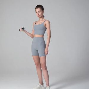 alo yoga Tiada Saiz Pinggang Tinggi Seluar Pendek Yoga Empat Mata Sukan Kecergasan Seluar Yoga Menunggang Ketat