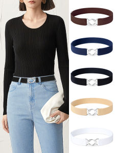 เข็มขัดสุภาพสตรียืดหยุ่นที่มองไม่เห็นสําหรับกระชับและคลายวัสดุผ้าใบสไตล์เรียบเป็นกลางสําหรับผู้ชายและผู้หญิง