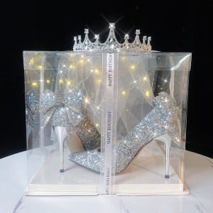 รองเท้าแตะส้นสูงประดับคริสตัลสไตล์ฝรั่งเศสสำหรับผู้หญิงวัย 18 ปี รองเท้าแตะเจ้าสาว รองเท้าแตะส้นสูง รองเท้าแตะส้นแบน รองเท้าแตะส้นแบน