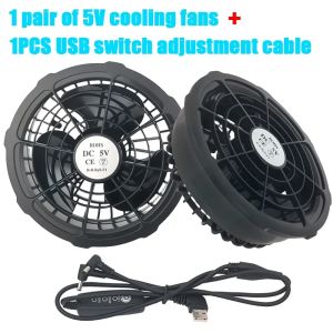 5/12V Cooling Fan Fo Air Conditioner Vest Air Conditioning Clothing Wearable 5V Cool Fan for High Temperature Work Fishing Vest