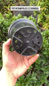 Pot Bunga Tanaman Plastik Polos Tinggi 15 Hitam - SRONDOL 15 HITAM