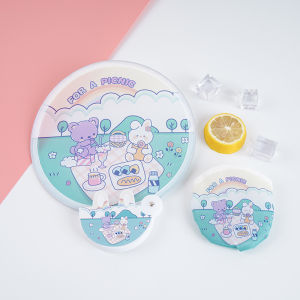 [FREESHIP] Quạt Gấp Cầm Tay Tự Bung Tiện Lợi Hoạ Tiết Hoạt Hình Dễ Thương