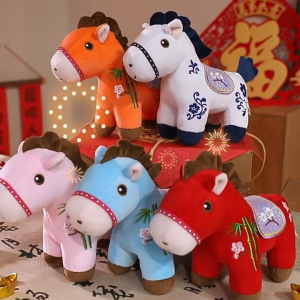 CANAMEK 1ชิ้น12 20ซม. น่ารักเหมือนจริงสัตว์จำลองยัดไส้กระเป๋าจี้น่ารักมินิม้าพวงกุญแจตุ๊กตาของเล่นตกแต่ง DIY