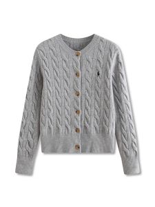 Korean Style Round Neck Embroidered Knit Sweater Jacket