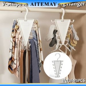 【5PCS】V-Shape 12-Hook Rotating Hanger 360° Space Saving Closet Organizer Multi-Functional Wardrobe Storage Rack for Clothes Hats Scarves Home & Dorm Essentials Aitemay
