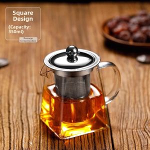 Thickened Heat-Resistant Glass Teapot with Stainless Steel Filter