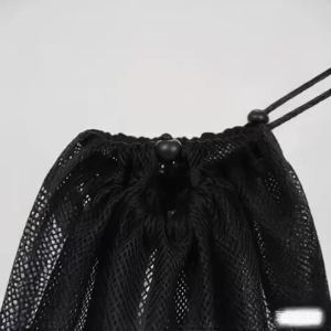 Portable Drawstring Large Backpack Bag Football Basketball Mesh Storage Bag Sports Gym Travel Hiking Toy Bag Shopping Pocket Bag