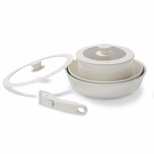 【New Arrival】 6-Piece Ceramic Non-Stick Cookware Set with Removable Handles for Safe and Efficient Cooking