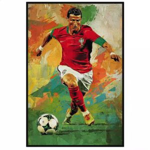 Tranh vẽ cầu thủ bóng đá. Tranh treo tường dán tường sơn dầu tranh trí canvas. CGI-1473