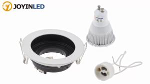 1/10 Chiếc Đèn Âm Trần GU10 Khung Gắn Tròn Vuông Đèn Pha LED Downlight Khung Cho Nhà Bếp Chất Liệu Hợp Kim
