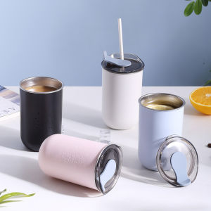 Gift SG Ready Stock Portable 304 Stainless Steel Insulation Coffee Mug /Ins Style Travelling Mug/ Office Cup For Hot and Cold Drinks/Packing Cup Drinkware Cup