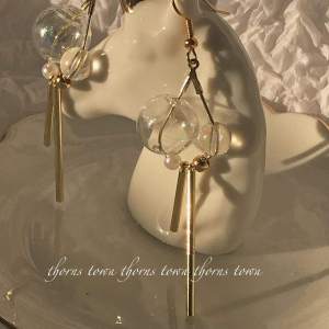 Original Design Breath Bubble Earrings Minimalist Cold Fashion Hong Kong Style Clip-On Earrings Mixed Material Jewelry