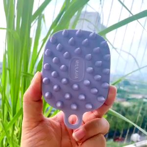 Lược Tắm Gội Weilaiya Tạo Nhiều Bọt Silicon 2 Trong 1 Làm Sạch Da Đầu Tẩy Tế Bào Chết Cơ Thể Cho Da Mịn Màng