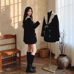 XUECAIQI | Elegant Youthful Winter Outfit Doll Collar Wool Coat