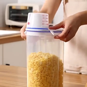 Kitchen Sealed Rice Bucket Measuring Cup Moisture-proof And Insect-proof Storage Jar Grain Bucket