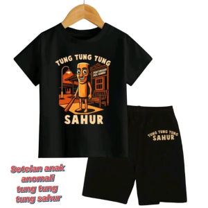 Setelan Baju Anak Tidur Motif Anomali TungTungTung Sahur