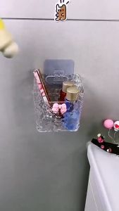 FR-C1262 Kotak Penyimpanan Serbaguna Tanpa Bor / Rak Dinding Tempat Penyimpanan Cabai Bawang Bumbu