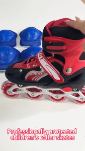 Adjustable Wheel Flash Children Inline Skates Roller Skate Outdoor Beginner and  Kid