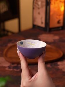 JISU | Hand-painted Purple-floral Gourd-shaped Ceramic Teacup
