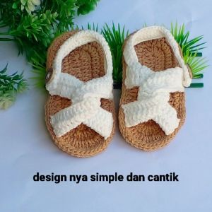 sendal bayi perempuan rajut casual ringan dan nyaman di pakai