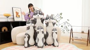 Thú nhồi bông chó husky dáng đứng dơ tay mặt ngáo nhiều biểu cảm - Size từ 75cm đến 1m5 - Quà tặng gấu bông husky biểu cảm ngẫu nhiên cute.