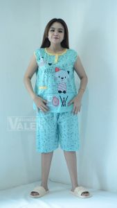baju tidur wanita dewasa 3/4 kaos lekbong meoh kantong 1 kancing 2 busui BB max 70kg motif banyak