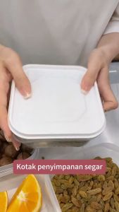 Kotak Penyimpanan kulkas Container Kulkas Wadah Makanan Daging Buah Makanan Sayur Toples Bening Transparan Serbaguna BPA FREE Food Grade -1SET 3PCS