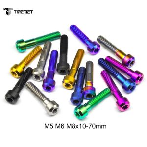 Titanium Alloy Head Bolts Screw M8x16MM-60MM Inner Hexagon Inverted Angle Column Head ScrewsFit Motor Front Wheel Hub Bolts M8 Scooter Exhaust Fan Mounted Screw