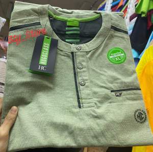 Kaos Oblong Kancing 3 Lengan Pendek Bahan Katun