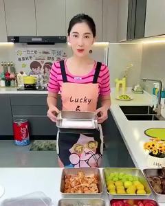 Goldstar 4PCS 304 Stainless Organizer Crisper Japanese fresh-keeping box refrigerator storage organizer Kitchen Storage Box With Lid Food Containers