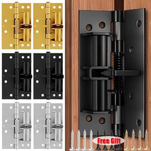 Household 90 Degree Positioning Door Hinges Multifunctional Self-Locking Spring Hinge Silent Buffering Rebound Hinge Door Stopper