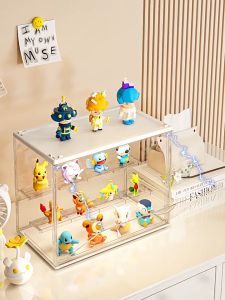 🌈Display Box For Labubu Molly Figurine Popmart Acrylic Display Case Figurine Display Transparent Storage box for Cosmetic