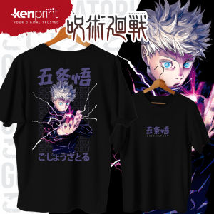 Bandai | Anime Jujutsu Kaisen Gojo Satoru Printed Cotton T-shirt Summer Mens and Womens Harajuku Clothing Fashion Casual Street T-shirt