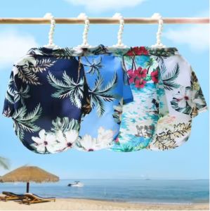 HATELI Dog Clothes French Bulldog Pet Clothes Summer Pet Clothing Dog Cat Shirt for Small Medium Dogs Puppy Beach Costume