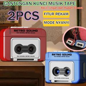 lokal Gantungan kunci retro sould old school bentuk radio lagu jay chou Gantungan kunci rekam lagu unik | tape recorder