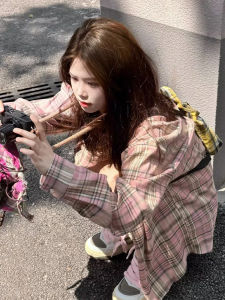 Áo Sơ Mi Nữ Tay Dài Chống Nắng Mùa Xuân Thu Thiết Kế Kẻ Caro Mỏng Phong Cách Ngọt Ngào Thường Ngày Cổ Polo Nút