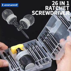 Lensent 26 in 1 Short handle ratchet multi-purpose screwdriver set magnetic ratchet screwdriver with retractability