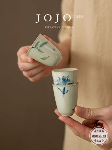 Hand-Painted Ceramic Tea Cup Jojos L.P.D Grey Ash Scented Cup Owner Cup Chinese Style Aromatherapy Tea Cup from Mainland China